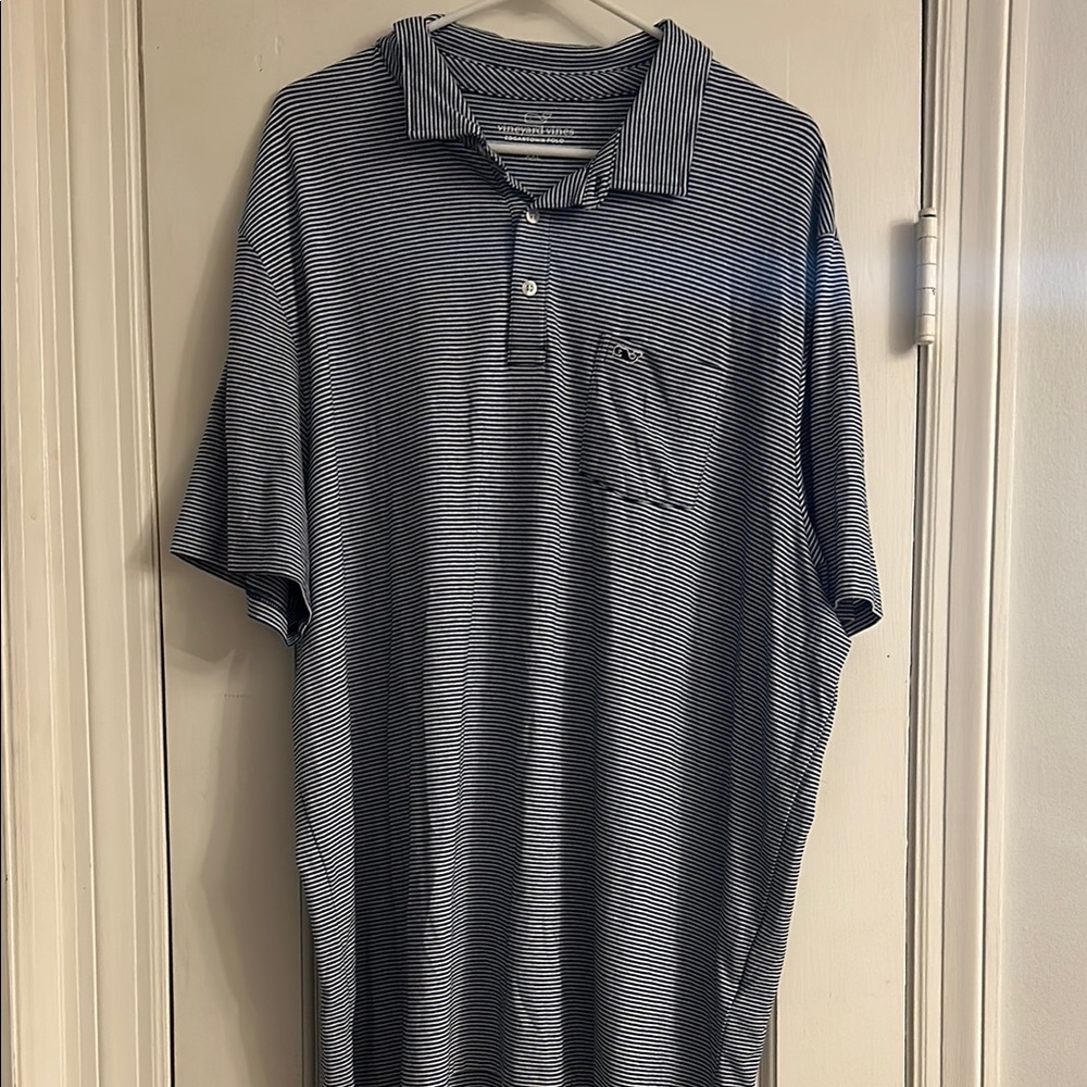 Vineyard Vines Navy and White Edgartown Polo Shirt Casual Fit xxl